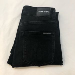 calvin klein high wasted washed black jeans